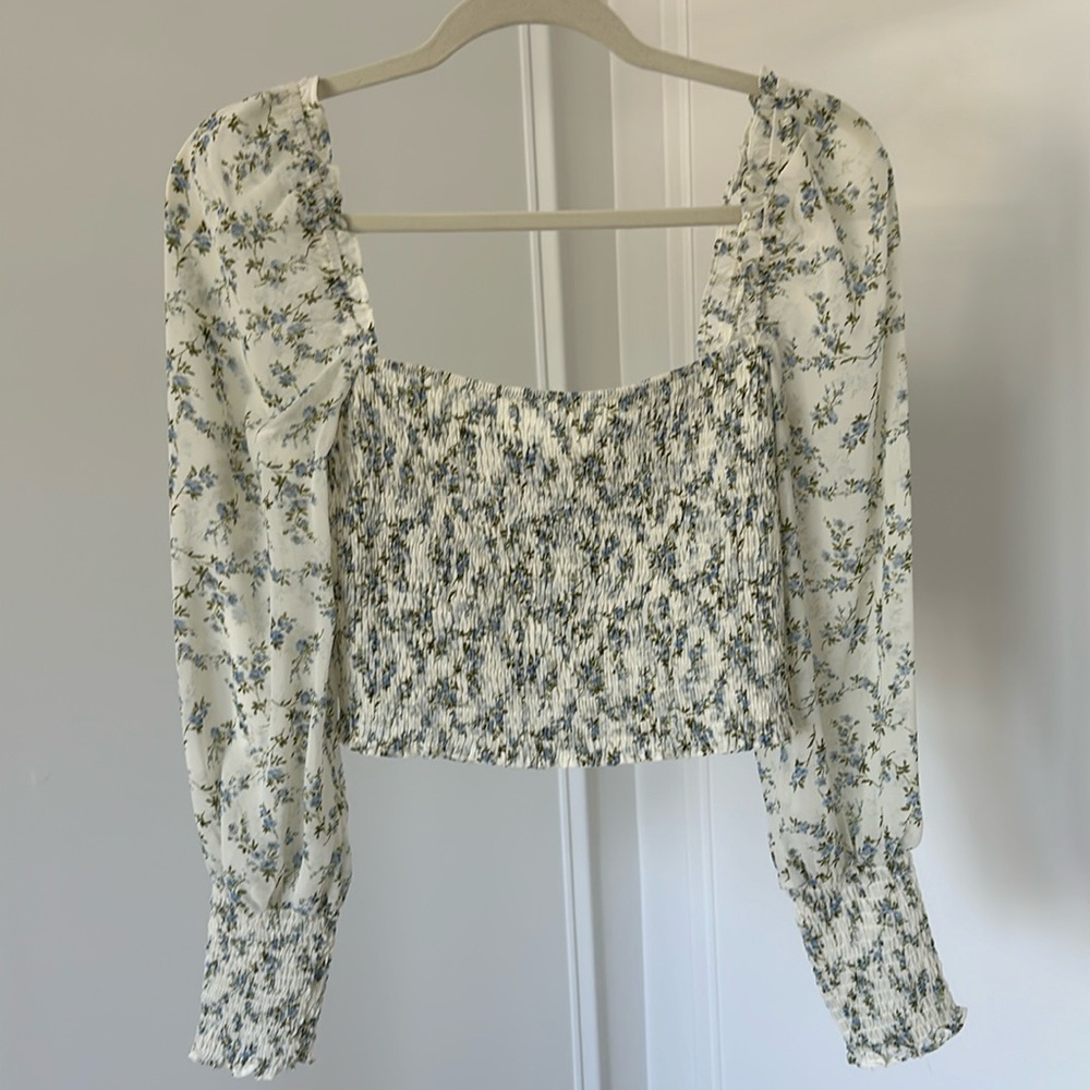 Petal & Pup Long Sleeve Floral Crop Top